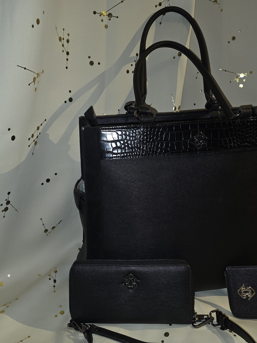 Laptop Tote - Everly tote bundle black - Glass ladder and Co